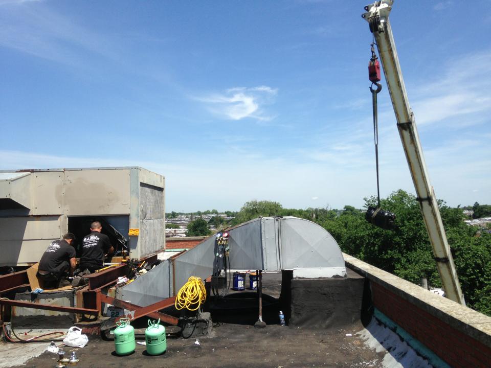rooftop cooling unit installation