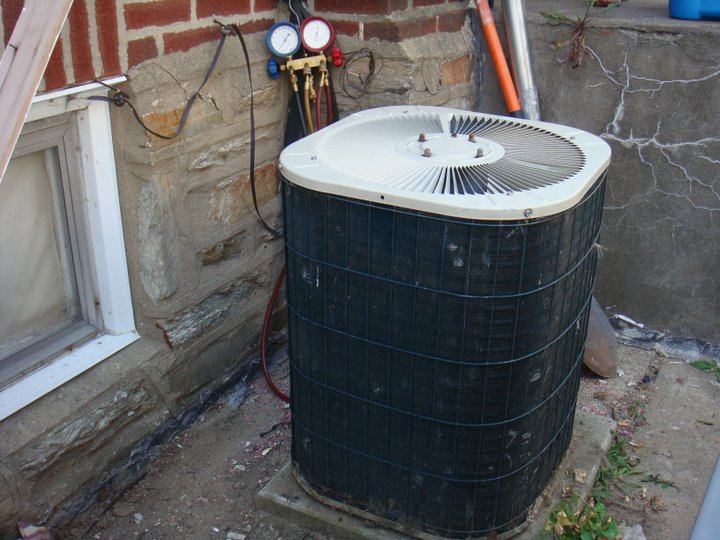 a broken air conditioning unit