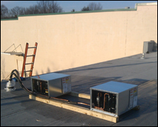 rooftop installation for commercial cooling unit