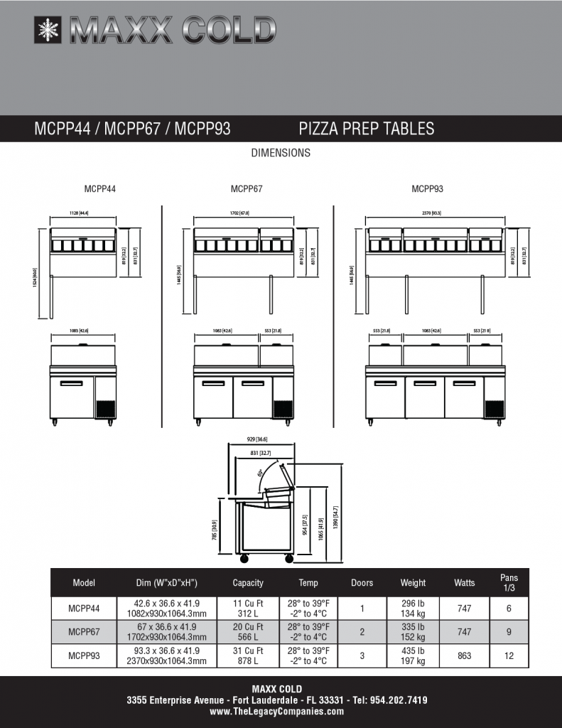 MCPP Pizza Prep Tables Spec Sheet pg2