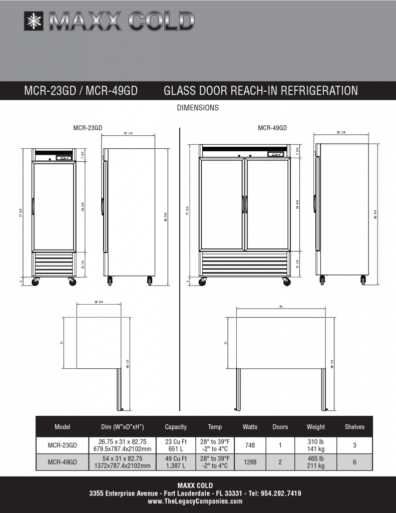 MCR-23GD -- MCR-49GD Spec Sheet pg2