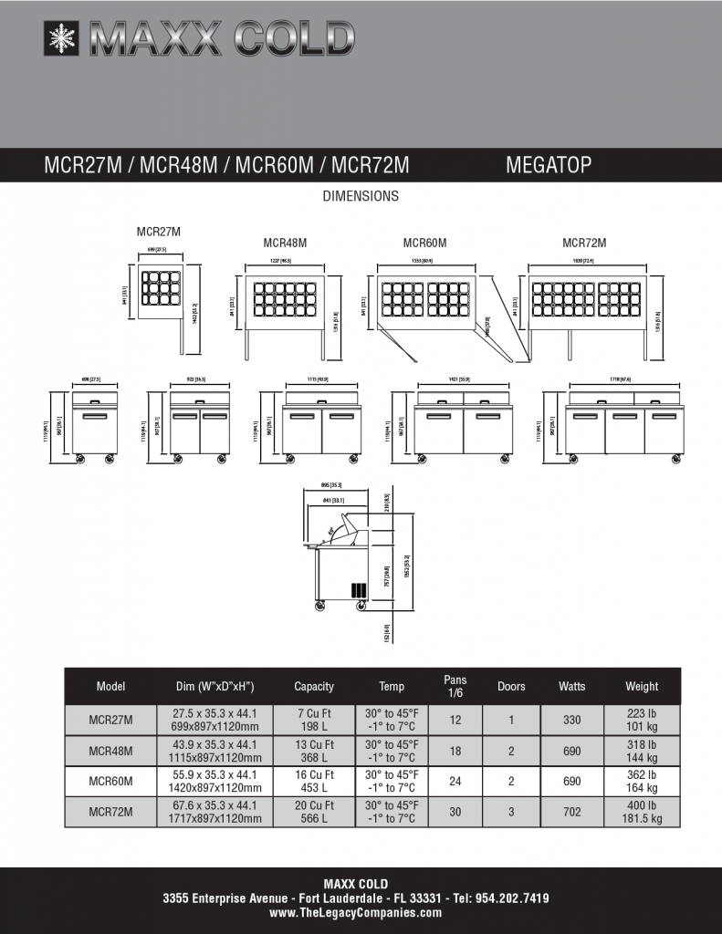 Maxx Cold Megatop Spec Sheet pg2