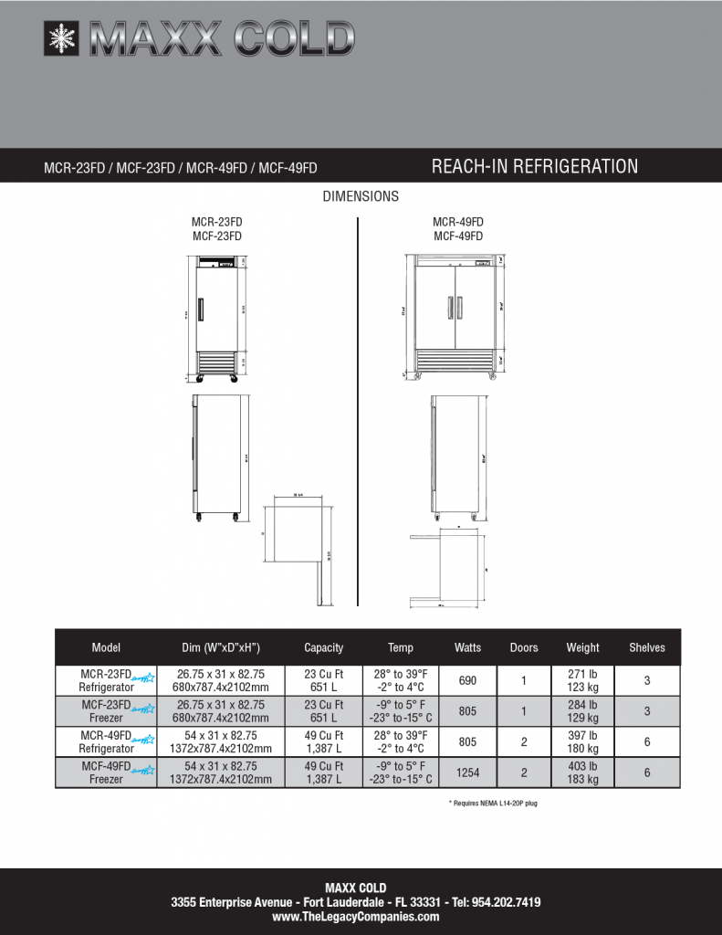 Maxx Cold RI Ref Spec Sheet pg2