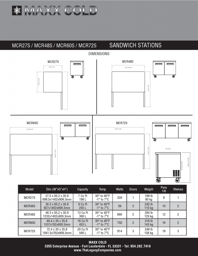 Maxx Cold Sandwich Station Spec pg4