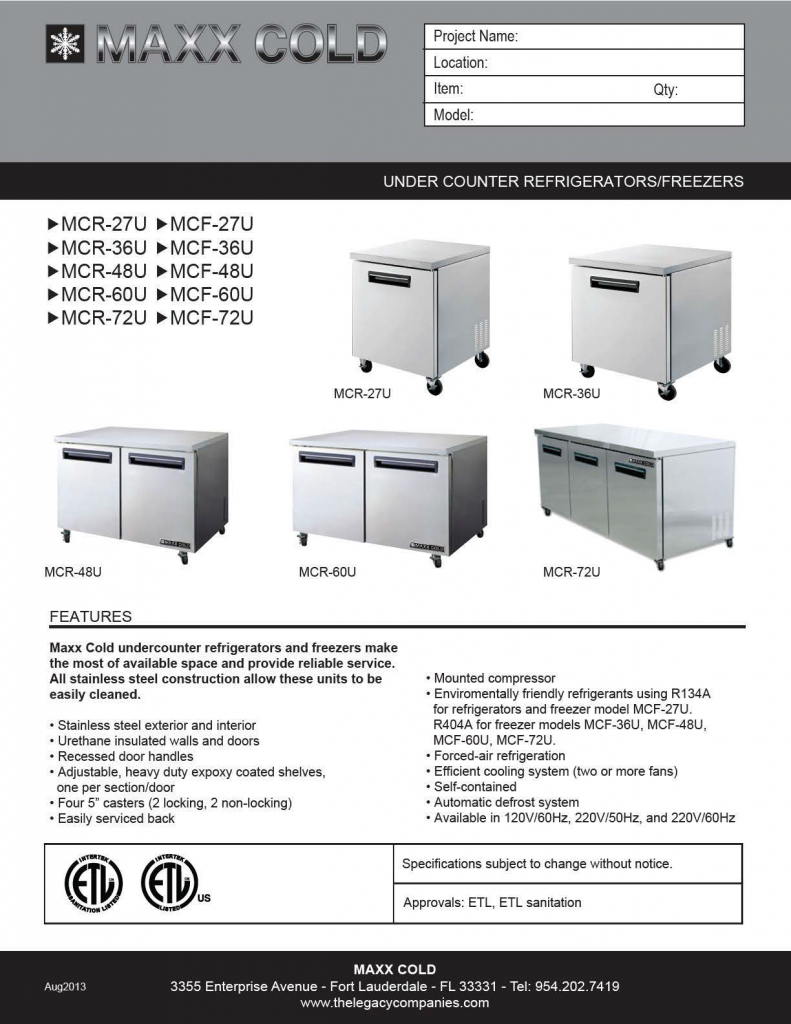 Maxx Cold Under Counter pg1